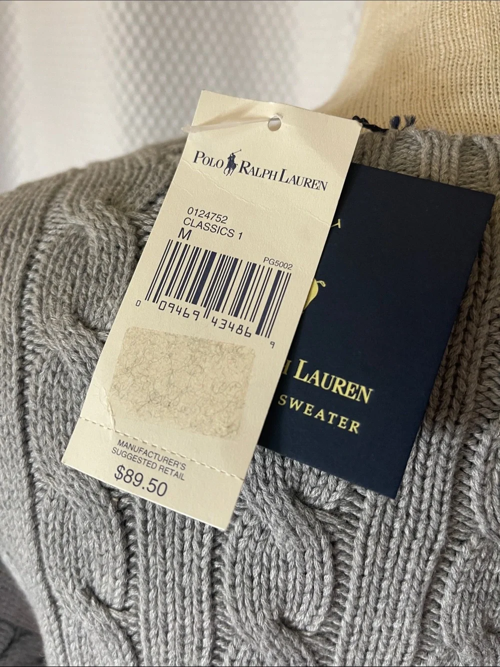 Polo by Ralph Lauren Gray Cable Knit Crewneck NWT Sweater size medium